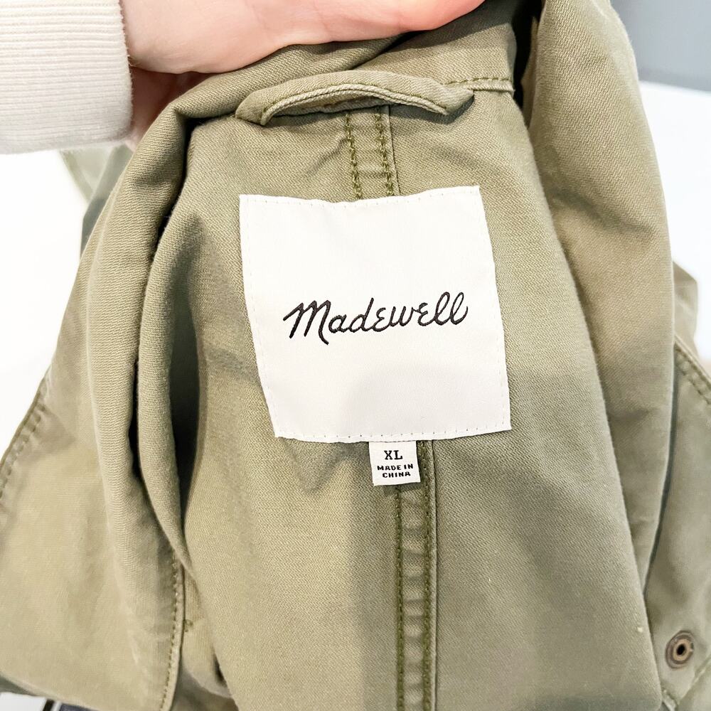 Madewell Passage Utility Cotton Zip Up Jacket Desert Olive Green XL - Picture 3 of 5